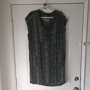 Anthropologie Snake Pattern Olive and Black Mini Dress